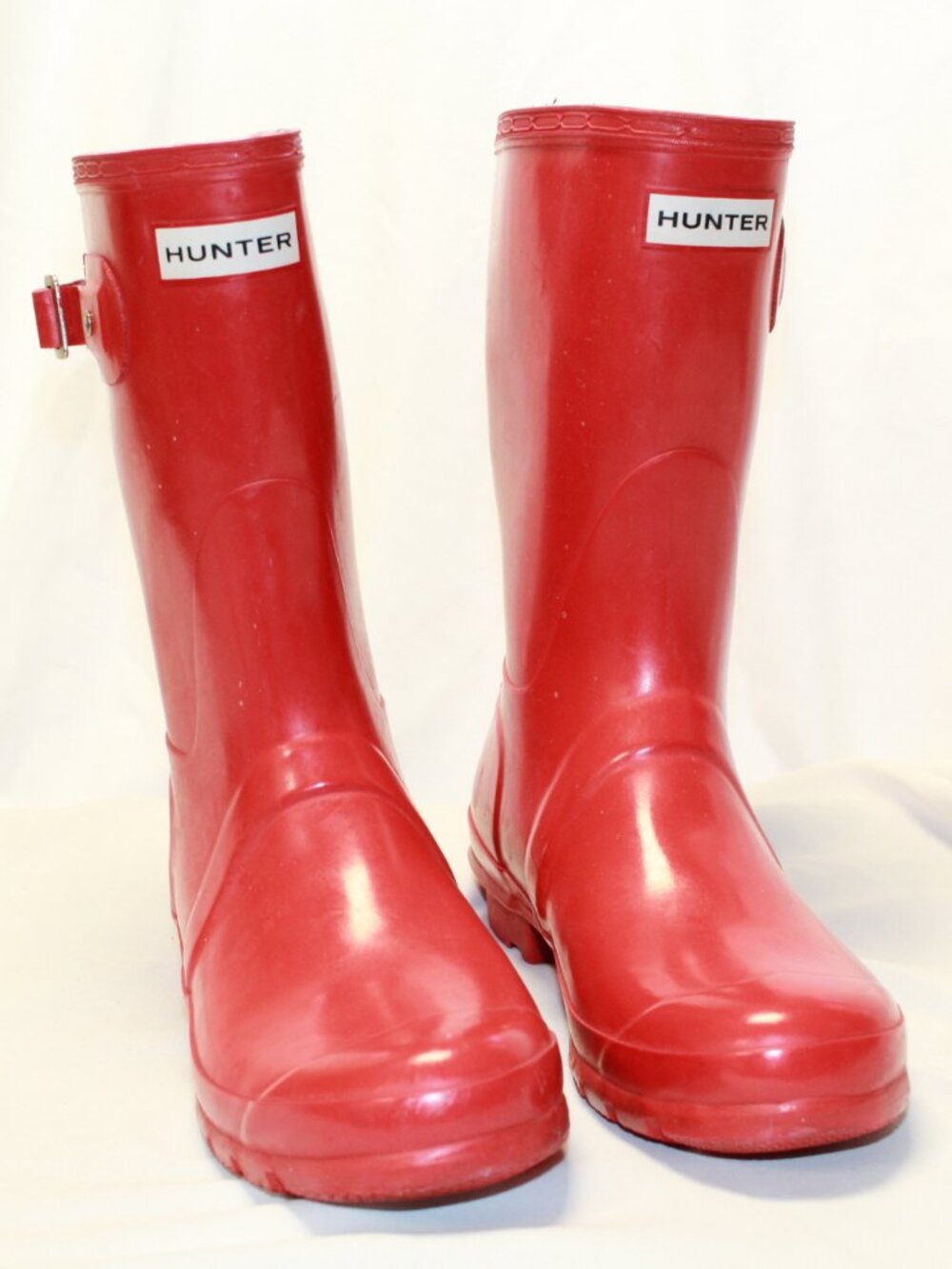 Hunter Size 7M Red Original Short Gloss Pull On Waterproof Rain Boots - W23700